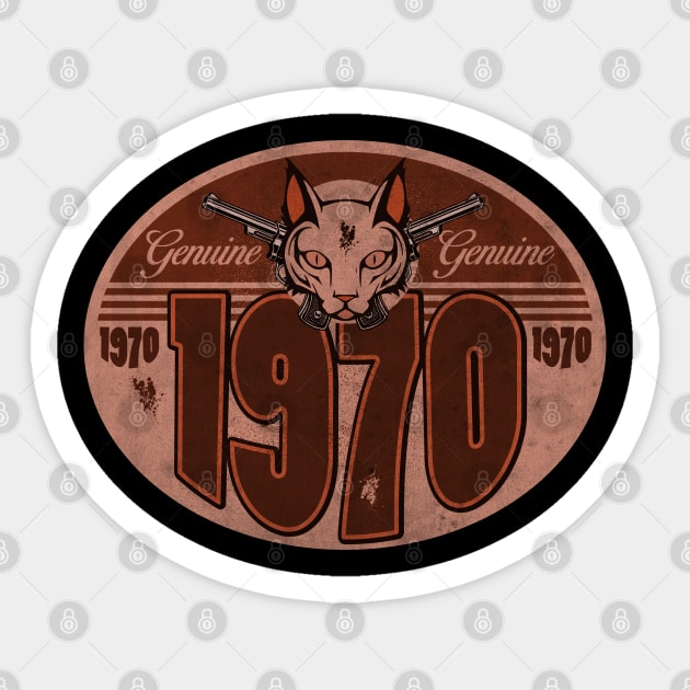 Vintage Sign 1970 Sticker by CTShirts